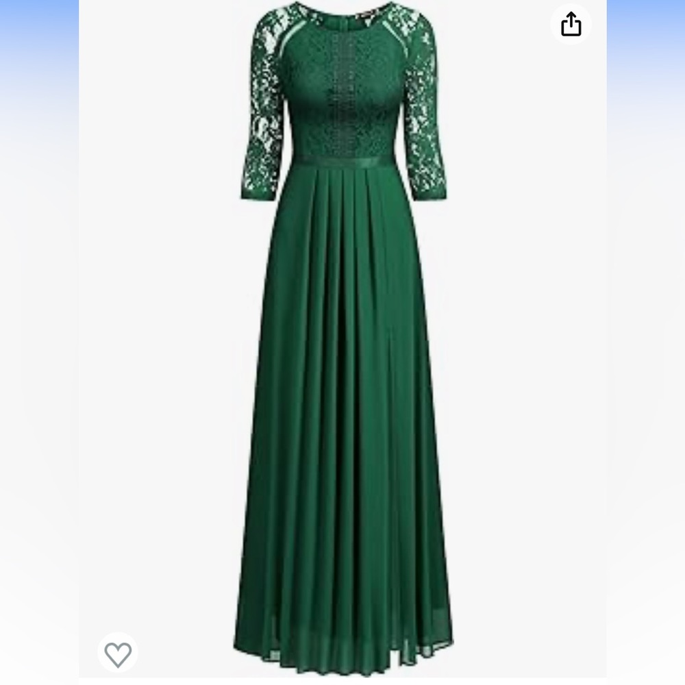 Formal dress, holidays, dark green, size large